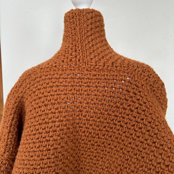 Chunky Oversized Knit Sweater Coat | Handmade Eclectic Grandpa, Earthy Cabincore - Picture 13 of 16